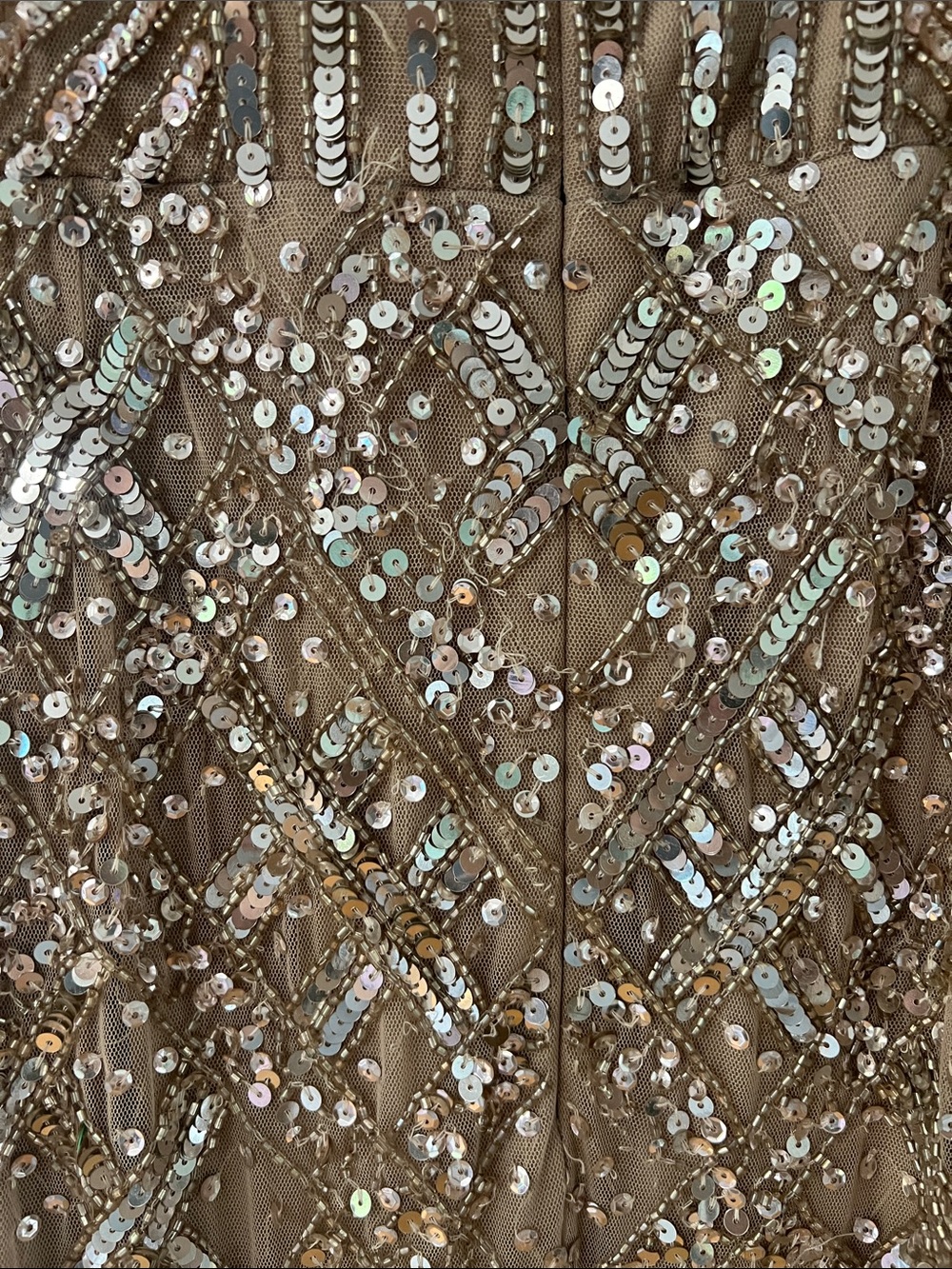 Adrianna Papell Rose Gold Sequin Prom Gown - Picture 4 of 7